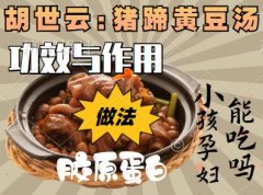 胡世云:猪蹄黄豆汤的功效与作用,做法,小孩孕妇能吃吗,胶原蛋白