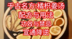 千古名方:橘枳姜汤的配方与用法,功效与禁忌,理气宽胸,宣通降逆